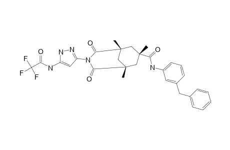 N-(3-BENZYLPHENYL)-1,5,7-TRIMETHYL-2,4-DIOXO-3-[5-(2,2,2-TRIFLUOROACETYLAMINO)-2H-PYRAZOL-3-YL]-3-AZABICYCLO-[3.3.1]-NONANE-7-CARBOXAMIDE