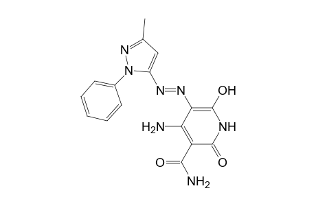 3-Pyridinecarboxamide, 4-amino-1,2-dihydro-6-hydroxy-5-[(3-methyl-1-phenyl-1H-pyrazolyl)azo]-2-oxo-