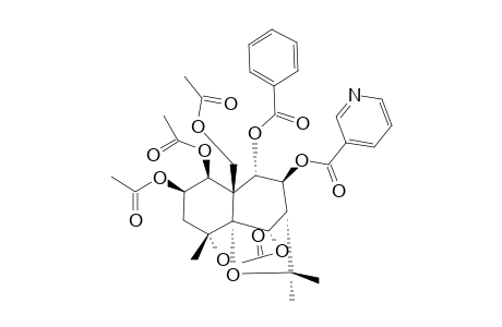 1-BETA,2-BETA,5-ALPHA,11-TETRAACETOXY-8-ALPHA-BENZOYL-4-ALPHA-HYDROXY-7-BETA-NICOTINOYL-DIHYDROAGAROFURAN