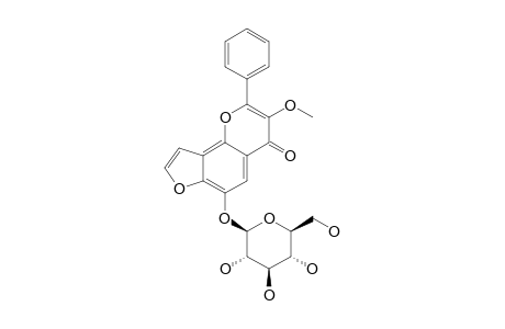 PONGAMOSIDE-C;3-METHOXY-6-O-BETA-D-GLUCOPYRANOSYL-[2'',3'':7,8]-FURANOFLAVONE