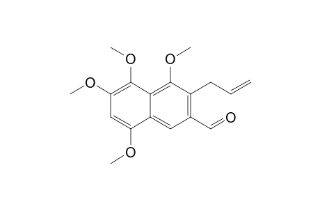 4,5,6,8-Tetramethoxy-3-(prop-2-enyl)naphthalene-2-carbaldehyde