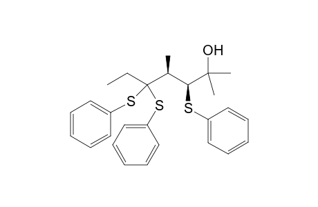 (3RS,4RS)-2,4-Dimethyl-3,5,5-tris(phenylthio)heptan-2-ol