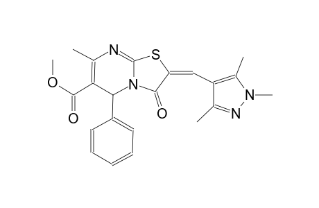 methyl (2E)-7-methyl-3-oxo-5-phenyl-2-[(1,3,5-trimethyl-1H-pyrazol-4-yl)methylene]-2,3-dihydro-5H-[1,3]thiazolo[3,2-a]pyrimidine-6-carboxylate