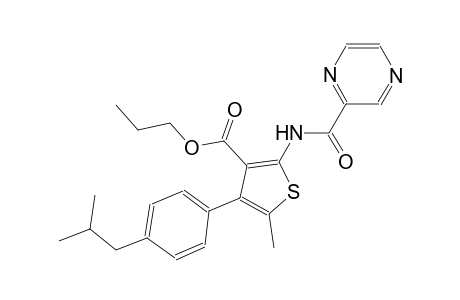 propyl 4-(4-isobutylphenyl)-5-methyl-2-[(2-pyrazinylcarbonyl)amino]-3-thiophenecarboxylate