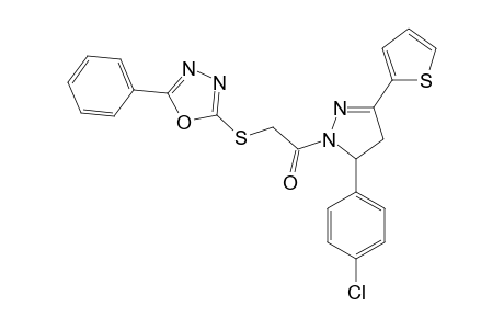 1-[(5-PHENYL-1,3,4-OXADIAZOL-2-YL)-THIOACETYL]-3-(2-THIENYL)-5-(4-CHLOROPHENYL)-2-PYRAZOLINE