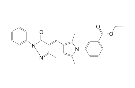 ethyl 3-{2,5-dimethyl-3-[(E)-(3-methyl-5-oxo-1-phenyl-1,5-dihydro-4H-pyrazol-4-ylidene)methyl]-1H-pyrrol-1-yl}benzoate