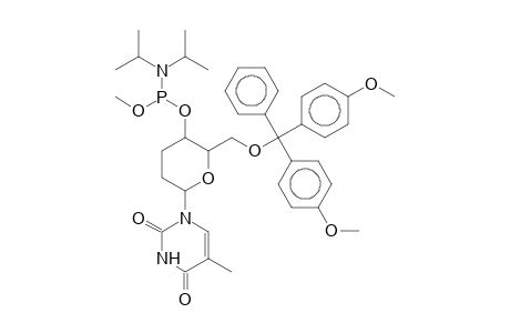 2,4(1H,3H)-Pyrimidinedione, 1-[6-O-[bis(4-methoxyphenyl)phenylmethyl]-4-O-[[bis(1-methylethyl)amino]methoxyphosphino]-2,3-dideoxy-.beta.-d-erythro-hexopyranosyl