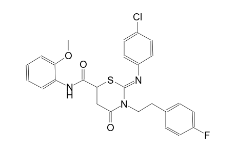 (2Z)-2-[(4-chlorophenyl)imino]-3-[2-(4-fluorophenyl)ethyl]-N-(2-methoxyphenyl)-4-oxotetrahydro-2H-1,3-thiazine-6-carboxamide