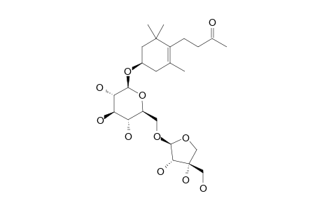 CUNEATOSIDE_E;4-[4-BETA-O-BETA-D-APIOFURANOSYL-(1''->6')-BETA-D-GLUCOPYRANOSYL-2,6,6-TRIMETHYL-1-CYCLOHEXEN-1-YL]-BUTAN-2-ONE