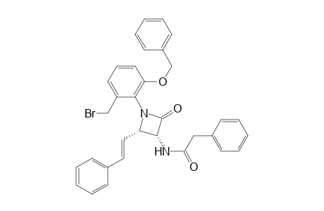 Benzeneacetamide, N-[1-[2-(bromomethyl)-6-(phenylmethoxy)phenyl]-2-oxo-4-(2-phenylethenyl)-3-azetidinyl]-, [3.alpha.,4.alpha.(E)]-