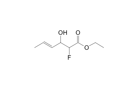 Ethyl 2-fluoro-3-hydroxy-4(E)-hexenoate