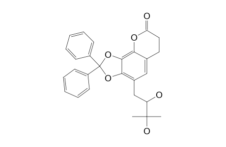 4-(2,3-dihydroxy-3-methylbutyl)-2,2-di(phenyl)-6,7-dihydropyrano[6,5-e][1,3]benzodioxol-8-one