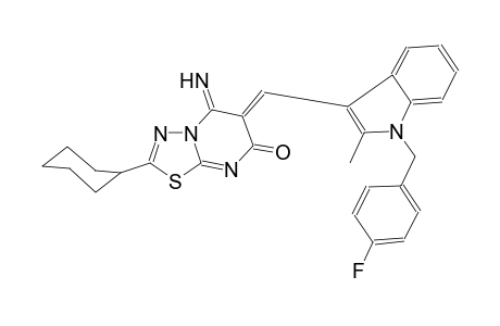 7H-[1,3,4]thiadiazolo[3,2-a]pyrimidin-7-one, 2-cyclohexyl-6-[[1-[(4-fluorophenyl)methyl]-2-methyl-1H-indol-3-yl]methylene]-5,6-dihydro-5-imino-, (6Z)-