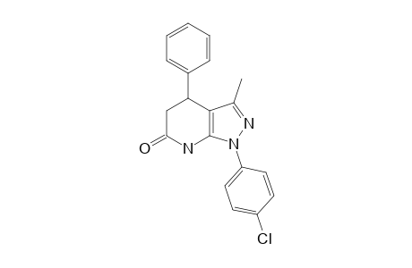 1-(4-CHLOROPHENYL)-4-PHENYL-3-METHYL-4,5-DIHYDROPYRAZOLO-[3,4-B]-PYRIDIN-6-ONE