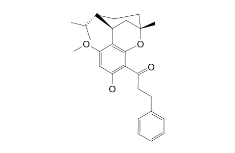 HOSTMANIN-B;2'-HYDROXY-4'-METHOXY-5',6'-O-(4-ALPHA-ISOPROPYL-1-BETA-METHYL-CYCLOHEXANE-1-O-5-YL)-DIHYDROCHALCONE;MINOR-DIASTEREOMER