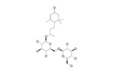9S-O-[[BETA-D-GLUCOPYRANOSYL-(1->6)-BETA-D-GLUCOPYRANOSYL]-HYDROXYBUTYL]-1,1,5-TRIMETHYL-4-CYCLOHEXEN-3-ONE;MINOR-ISOMER