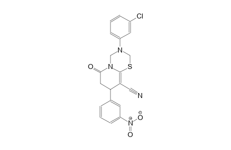 2H,6H-pyrido[2,1-b][1,3,5]thiadiazine-9-carbonitrile, 3-(3-chlorophenyl)-3,4,7,8-tetrahydro-8-(3-nitrophenyl)-6-oxo-