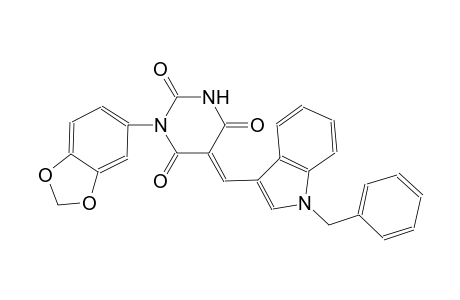 (5E)-1-(1,3-benzodioxol-5-yl)-5-[(1-benzyl-1H-indol-3-yl)methylene]-2,4,6(1H,3H,5H)-pyrimidinetrione