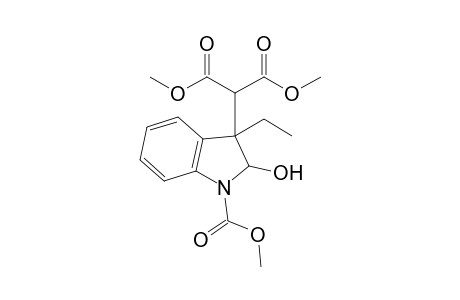 Dimethyl 2-(1-carbomethoxy-3-ethyl-2-hydroxy-2,3-dihydro-1H-indol-3-yl)malonate