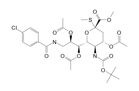 METHYL_(METHYL_5-TERT.-BUTYLOXYCARBONYLAMINO-4,7,8-TRI-O-ACETYL-9-(4-CHLOROBENZAMIDO)-3,5,9-TRIDEOXY-2-THIO-D-GLYCERO-ALPHA-D-GALACTO-2-NONULO
