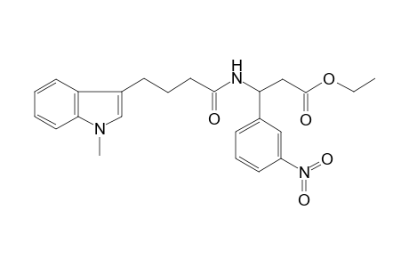 3-[4-(1-methylindol-3-yl)butanoylamino]-3-(3-nitrophenyl)propionic acid ethyl ester