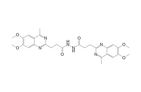 N,N'-bis[3-(6',7'-Dimethoxy-4'-methyl==2'-quinazolinyl)propionyl]-hydrazine