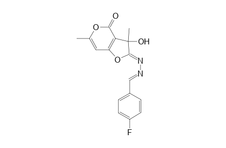 (2Z)-2-[(2E)-(4-Fluorobenzylidene)hydrazinylidene]-2,3-dihydro-3-hydroxy-3,6-dimethyl-4H-furo[3,2-c]pyran-4-one