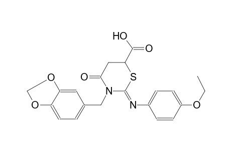 (2Z)-3-(1,3-benzodioxol-5-ylmethyl)-2-[(4-ethoxyphenyl)imino]-4-oxo-1,3-thiazinane-6-carboxylic acid