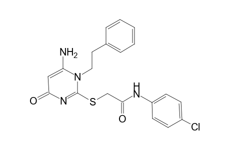 2-[(6-amino-4-keto-1-phenethyl-pyrimidin-2-yl)thio]-N-(4-chlorophenyl)acetamide