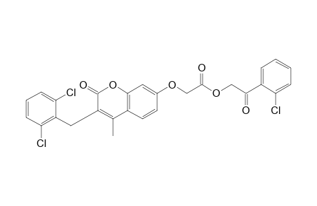 {[3-(2,6-dichlorobenzyl)-4-methyl-2-oxo-2H-1-benzopyran-7-yl]oxy}acetic acid, o-chlorophenacyl ester
