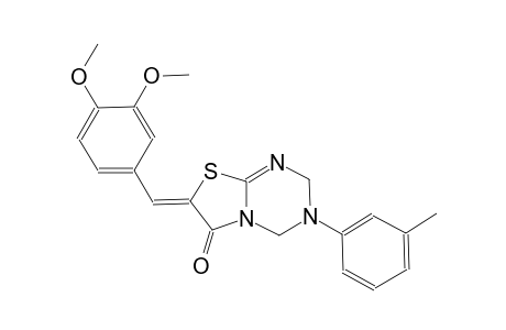 (7Z)-7-(3,4-dimethoxybenzylidene)-3-(3-methylphenyl)-3,4-dihydro-2H-[1,3]thiazolo[3,2-a][1,3,5]triazin-6(7H)-one