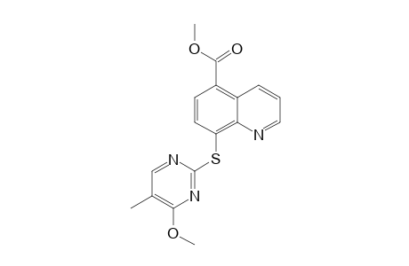 4-METHOXY-5-METHYL-2-[(5-METHOXYCARBONYL-8-QUINOLYL)-THIO]-PYRIMIDINE