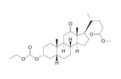 7,12-Dioxo-3α-hydroxy-5β-chloan-24-oic acid, methyl ester, ethyl carbonate