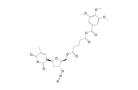 1-(3'-AZIDO-3'-DEOXYTHYMIDIN-5'-YL)-5-(3,4,5-TRIMETHOXYBENZOIC-ACID)-PENTANEDIOATE
