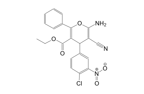 4H-pyran-3-carboxylic acid, 6-amino-4-(4-chloro-3-nitrophenyl)-5-cyano-2-phenyl-, ethyl ester