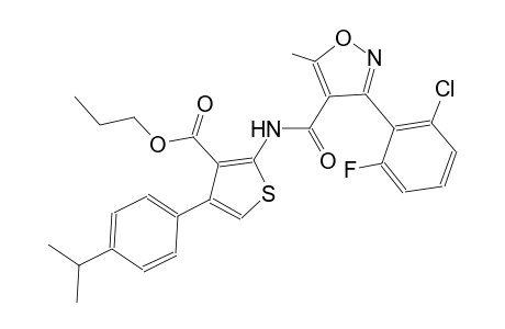 propyl 2-({[3-(2-chloro-6-fluorophenyl)-5-methyl-4-isoxazolyl]carbonyl}amino)-4-(4-isopropylphenyl)-3-thiophenecarboxylate