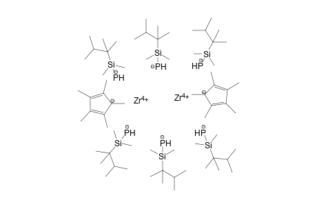 zirconium(IV) hexakis(((2,3-dimethylbutan-2-yl)dimethylsilyl)hydrophosphanide) bis(1,2,3,4,5-pentamethylcyclopenta-2,4-dien-1-ide)