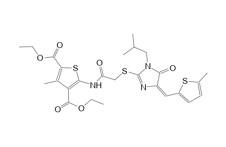 diethyl 5-{[({(4E)-1-isobutyl-4-[(5-methyl-2-thienyl)methylene]-5-oxo-4,5-dihydro-1H-imidazol-2-yl}sulfanyl)acetyl]amino}-3-methyl-2,4-thiophenedicarboxylate