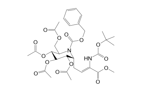 Methyl (Z)-6,7,8,10-tetra-O-acetyl-5,9-[(benzyloxycarbonyl)imino]-2-(tert-butoxycarbonylamino)-2,3,4,5,9-pentadeoxy-D-glycero-D-ido-dec-2-enoate