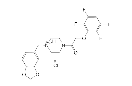 1-(1,3-benzodioxol-5-ylmethyl)-4-[(2,3,5,6-tetrafluorophenoxy)acetyl]piperazin-1-ium chloride