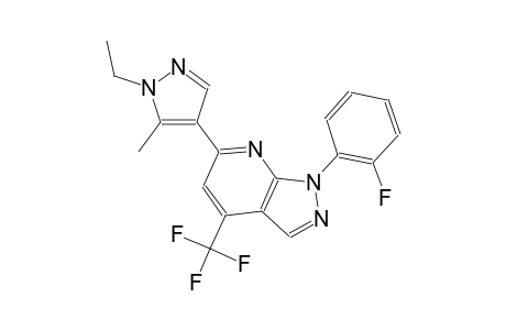 1H-pyrazolo[3,4-b]pyridine, 6-(1-ethyl-5-methyl-1H-pyrazol-4-yl)-1-(2-fluorophenyl)-4-(trifluoromethyl)-