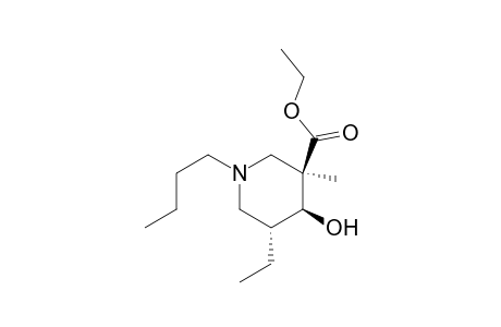 Ethyl (3R*,4S*,5R*)-1-butyl-5-ethyl-4-hydroxy-3-methylpiperidine3-carboxylate