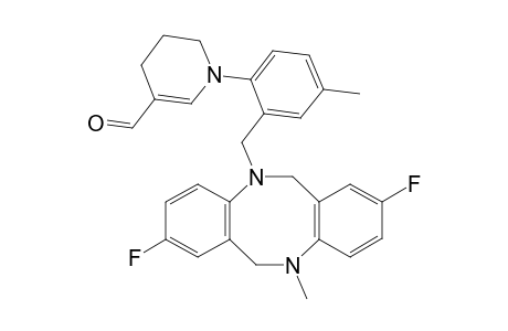 2,8-Difluoro-11-methyl-5-[2-(3'-formyl1',4',5',6'-tetrahydropyridinyl)-5-methylbenzyl]dibenzo[b,f][1,5]diazocine
