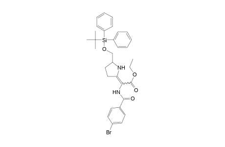 Ethyl (S)-2-[5-(tert-butyldiphenylsiloxymethyl)pyrrolidin-2-ylidene]-2-(4-bromobenzoylamino)acetate