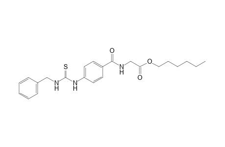 p-(3-benzyl-2-thioureido)hippuric acid, hexyl ester