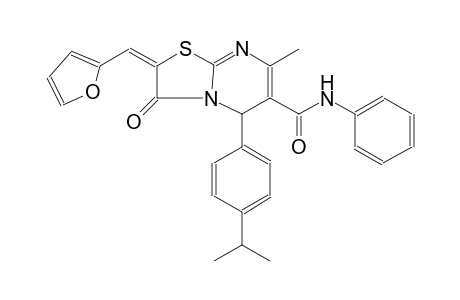 (2E)-2-(2-furylmethylene)-5-(4-isopropylphenyl)-7-methyl-3-oxo-N-phenyl-2,3-dihydro-5H-[1,3]thiazolo[3,2-a]pyrimidine-6-carboxamide