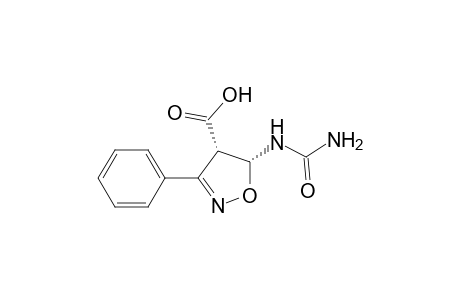 4-Isoxazolecarboxylic acid, 5-[(aminocarbonyl)amino]-4,5-dihydro-3-phenyl-, cis-