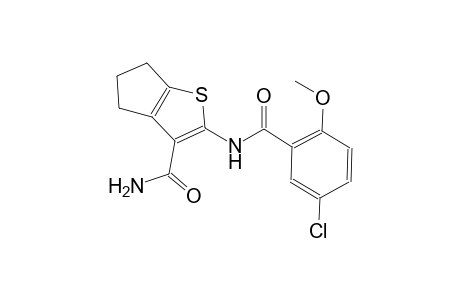 2-[(5-chloro-2-methoxybenzoyl)amino]-5,6-dihydro-4H-cyclopenta[b]thiophene-3-carboxamide
