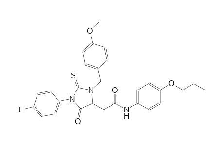 2-[1-(4-fluorophenyl)-3-(4-methoxybenzyl)-5-oxo-2-thioxo-4-imidazolidinyl]-N-(4-propoxyphenyl)acetamide