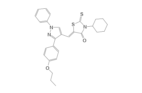 (5Z)-3-cyclohexyl-5-{[1-phenyl-3-(4-propoxyphenyl)-1H-pyrazol-4-yl]methylene}-2-thioxo-1,3-thiazolidin-4-one